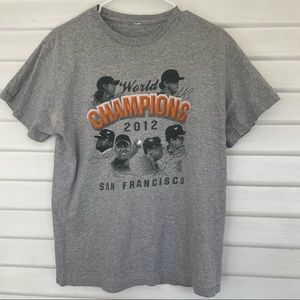 SF Giants | VTG MLB World Champions 2012 Gray & Orange Tee Shirt Vintage